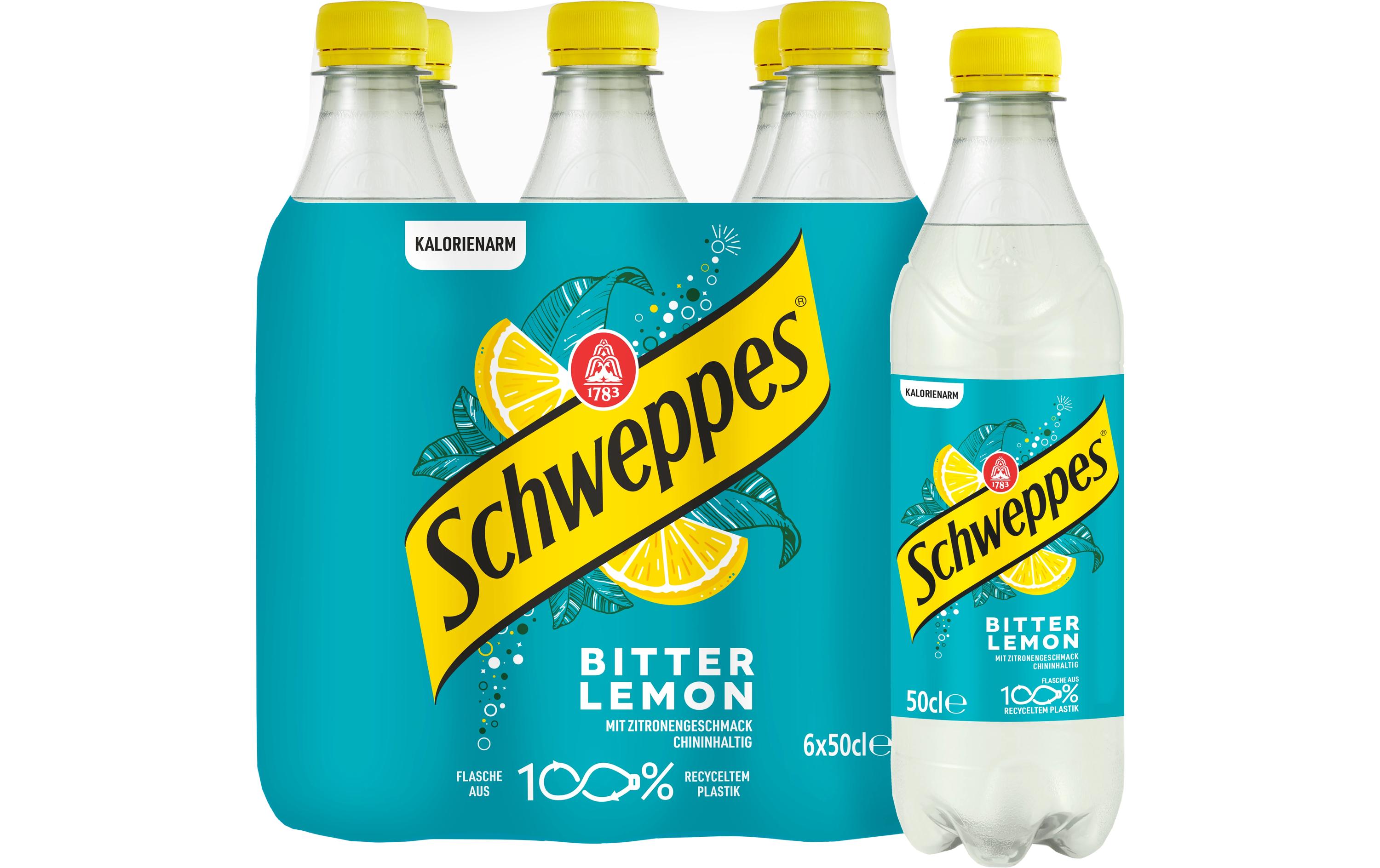 Soft-Drinks Bitter Lemon 6 x 0.5 lBittersüsses Erfrischungsgetränk mit prickelnder Kohlensäure