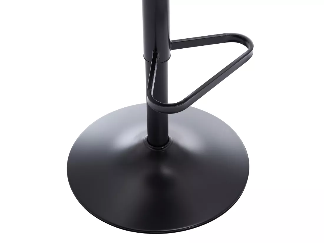Lot de 2 tabourets de bar en tissu bouclette et métal noir - Hauteur réglable - Blanc - PEGA de Pascal MORABITO