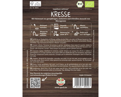 Sprouts Sperli Biologische Tuinkers, kruidig en pittig