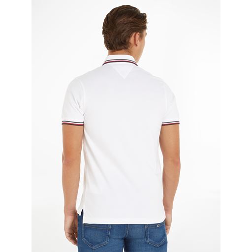 Tommy Hilfiger Tipped Slim Polo, Hvid, XL