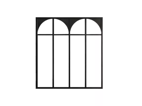 Verrière atelier art déco en aluminium thermolaqué 120x105 cm - Noir - ARCADEA