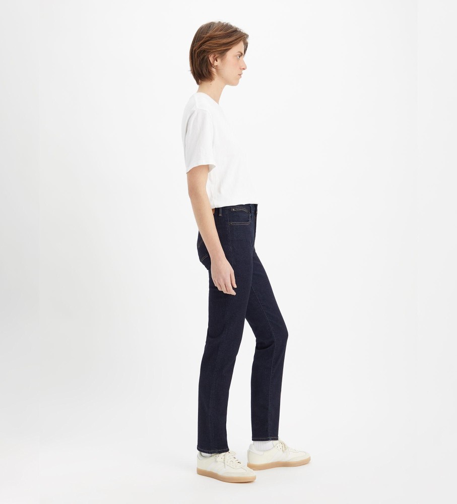 Calça jeans Levi's 712 Slim Welt Pocket, cor índigo escuro.