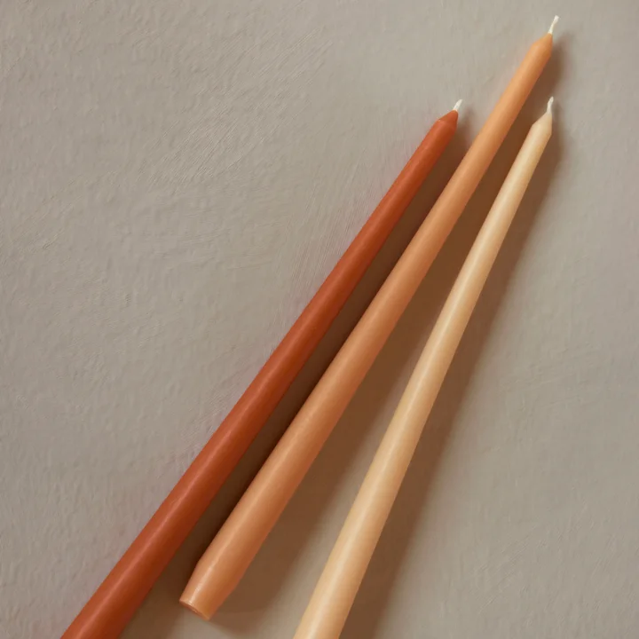 Audo - Spire Stabkerze, H 38 cm, ocker (6er-Set)