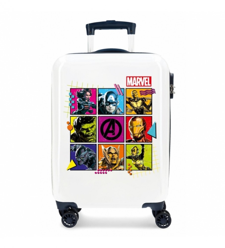 Mala de cabine rígida Joumma Bags Avengers Comic branca - 38x55x20cm -
