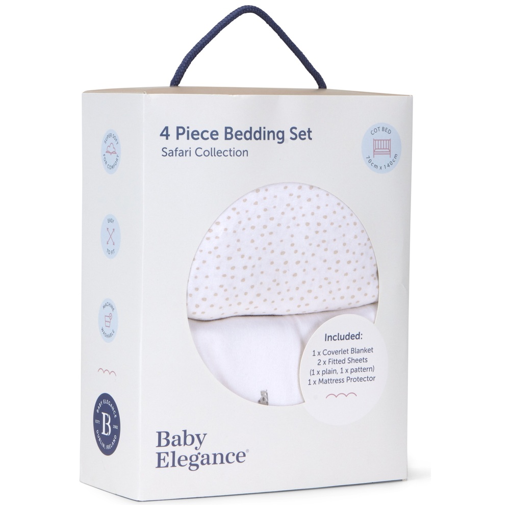 Baby Elegance 4-teiliges Kinderbettwäsche-Set Safari 140x70cm