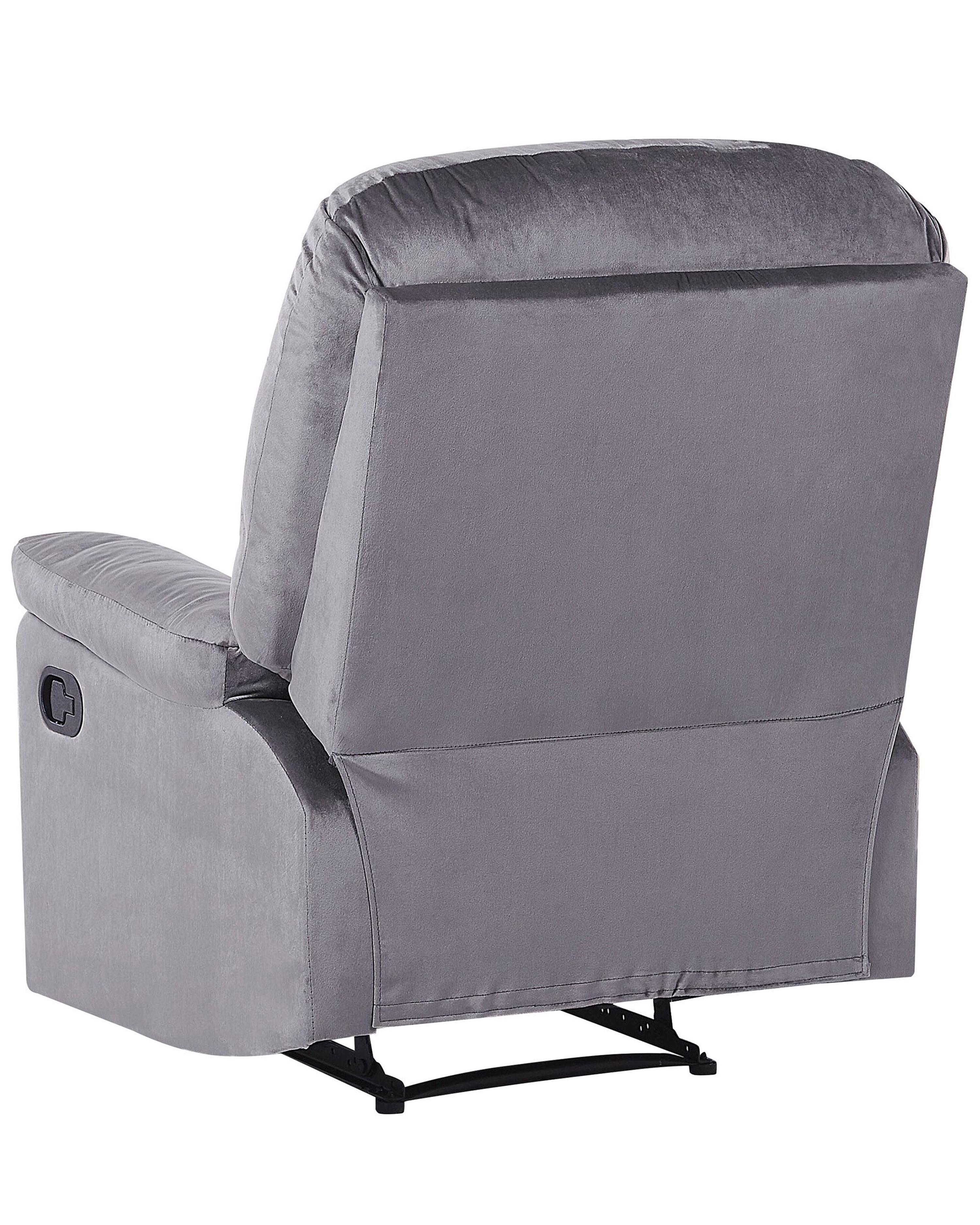 Relaxfauteuil ESLOV inclusief voetensteun Fluweel Grijs