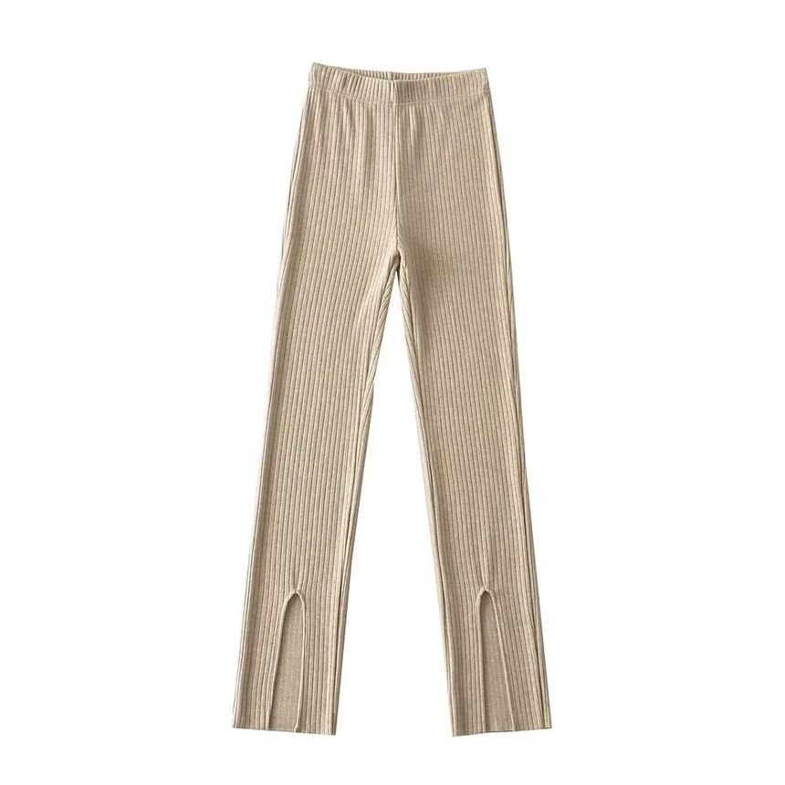 Flotto - Geribbelde legging met hoge taille en split