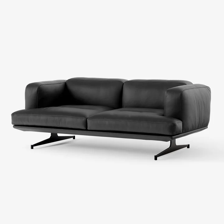 &Tradition - Inland Sofa AV22, 2-Sitzer, Gestell warm black / beige (Clay 011)