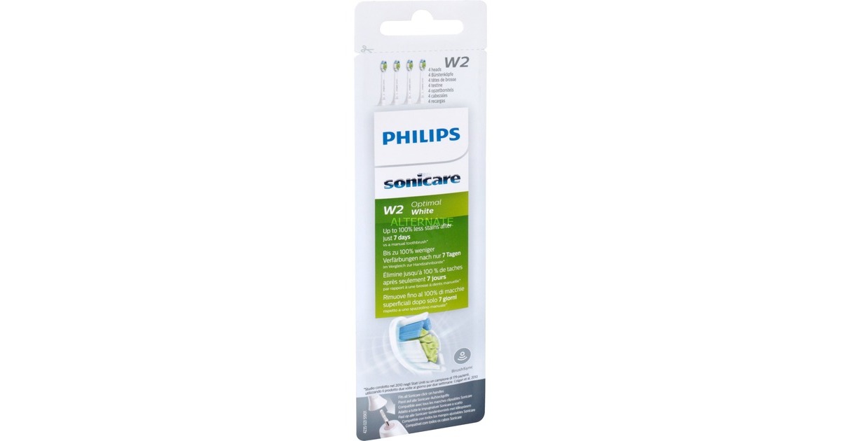 PhilipsSonicare W2 Optimal White HX 6064/10 opzetborstel  (Wit, 4 stuks)