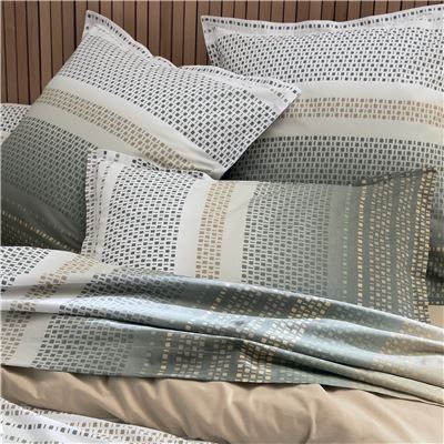 Linge de lit motif bandes géométriques