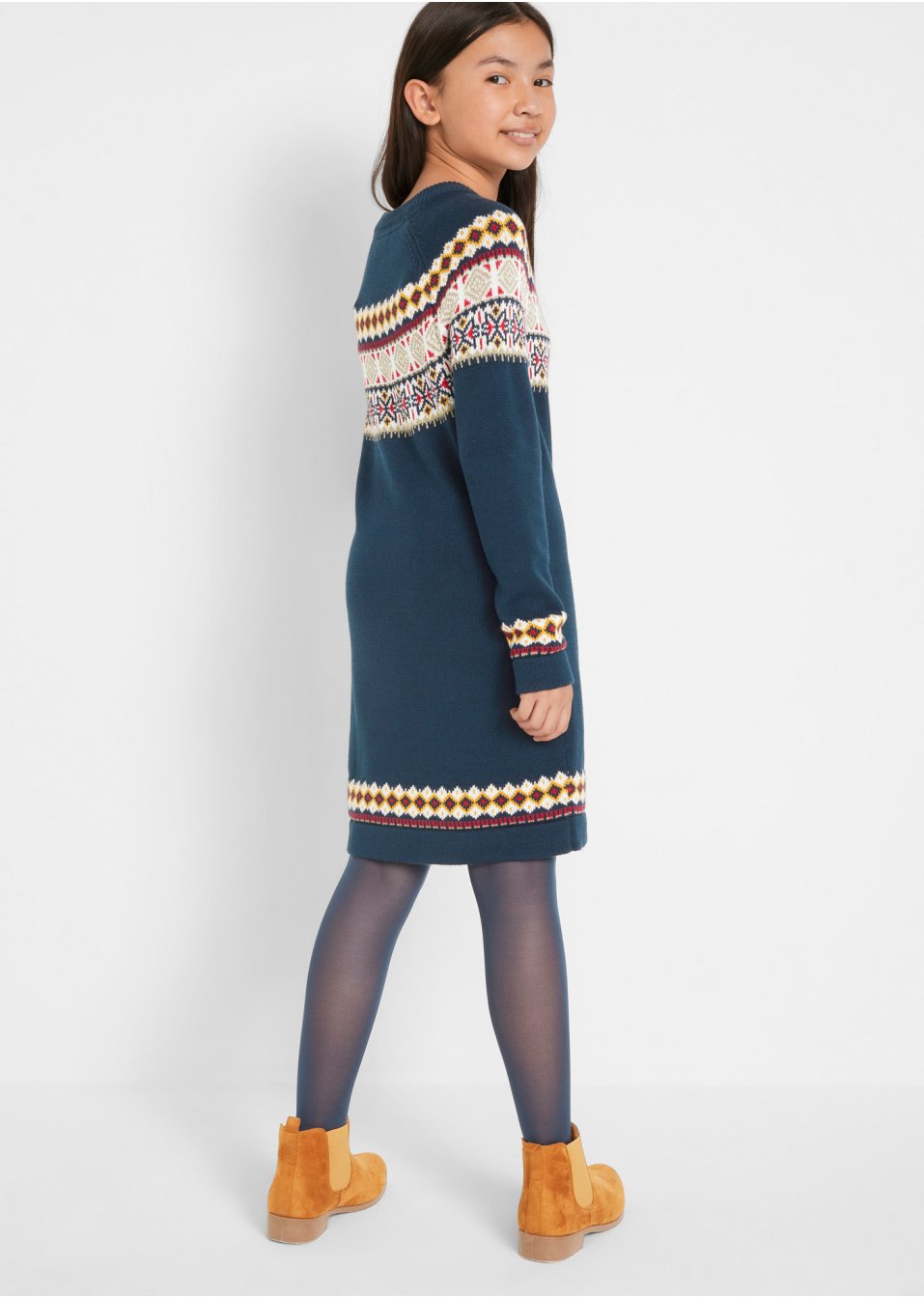 Robe en maille à motif norvégien