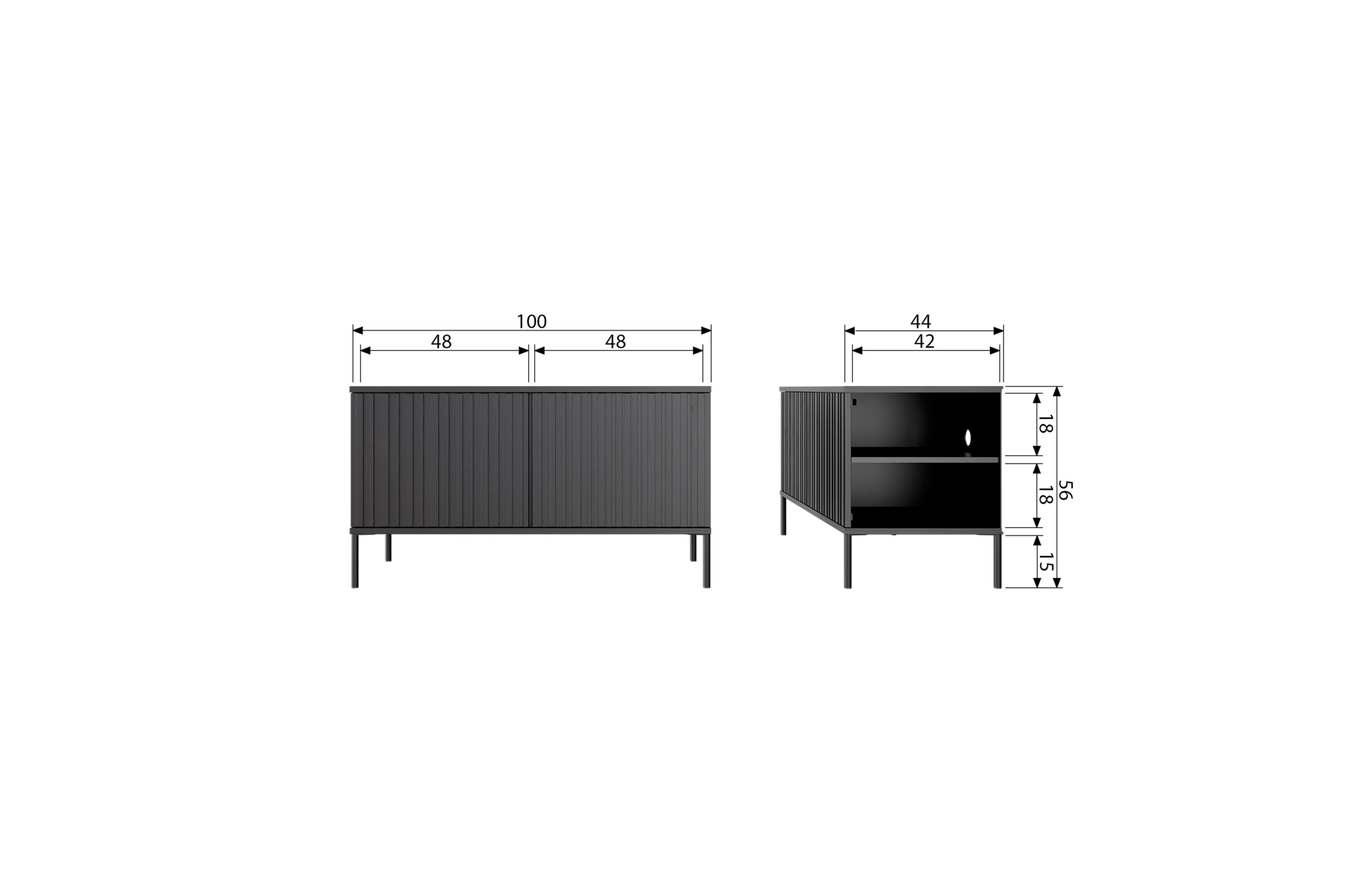 TV Meubel New Gravure 100CM Essen Espresso [FSC]