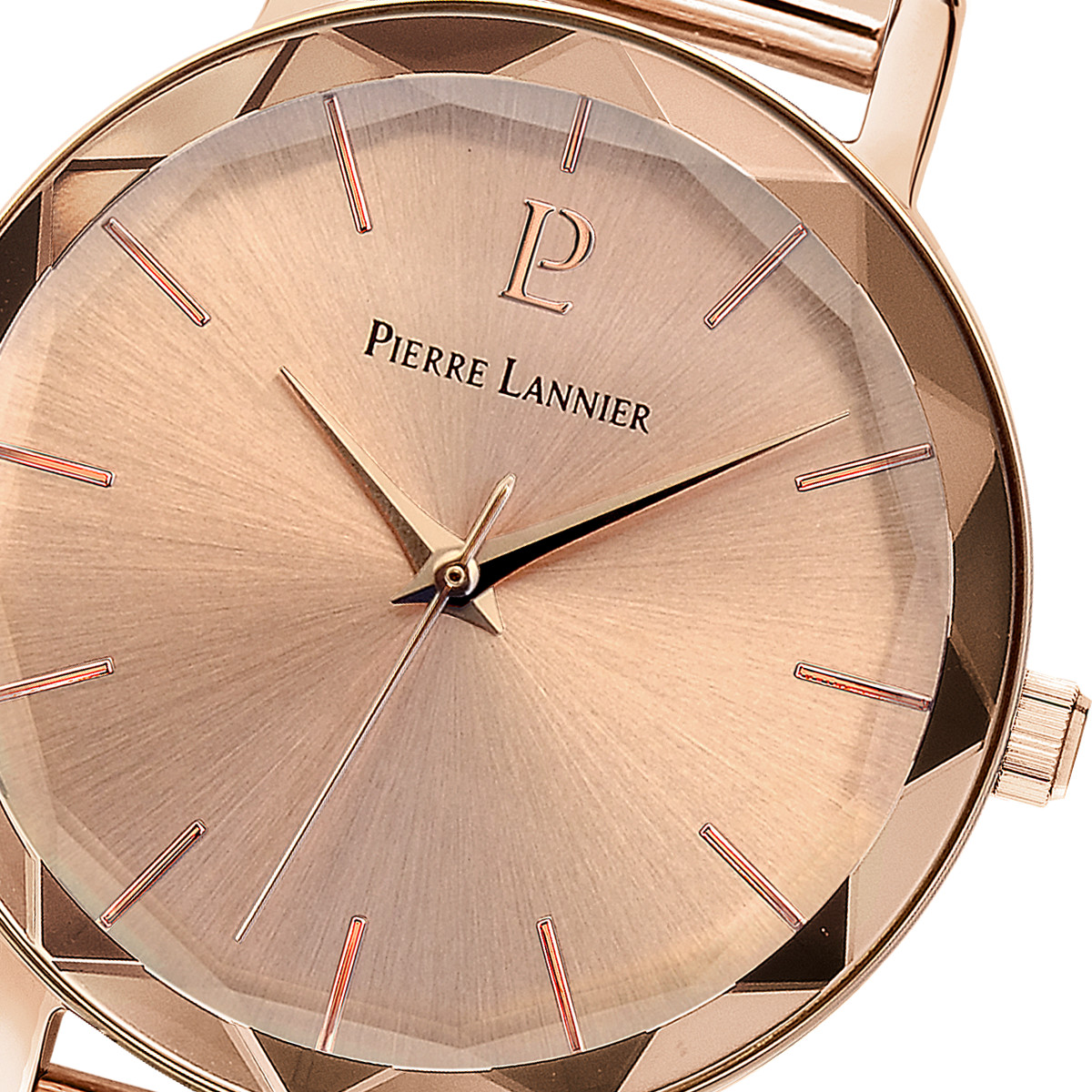 Montre Pierre Lannier femme acier doré rose milanais