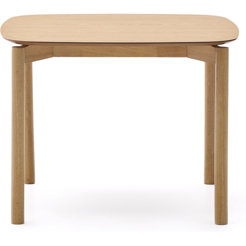 Table carrée Indara en placage de frêne avec finition naturelle 100 x 100 cm
