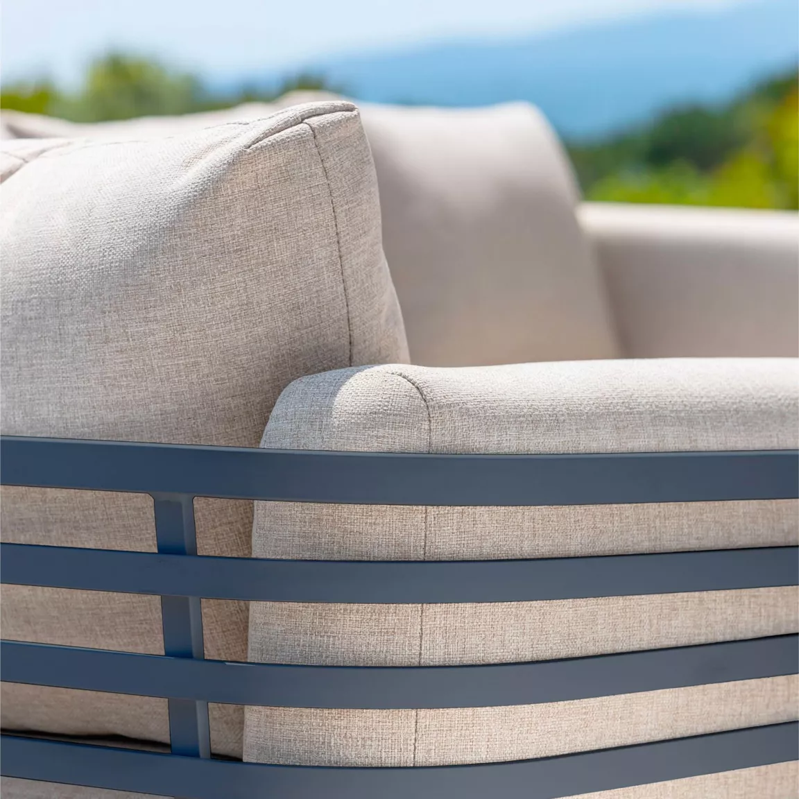 Salon de jardin aluminium 9 places 12 pcs Monte Carlo Gris anthracite et taupe