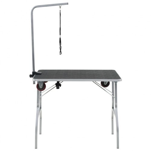 Mesa de tosa para cães com alça, preta