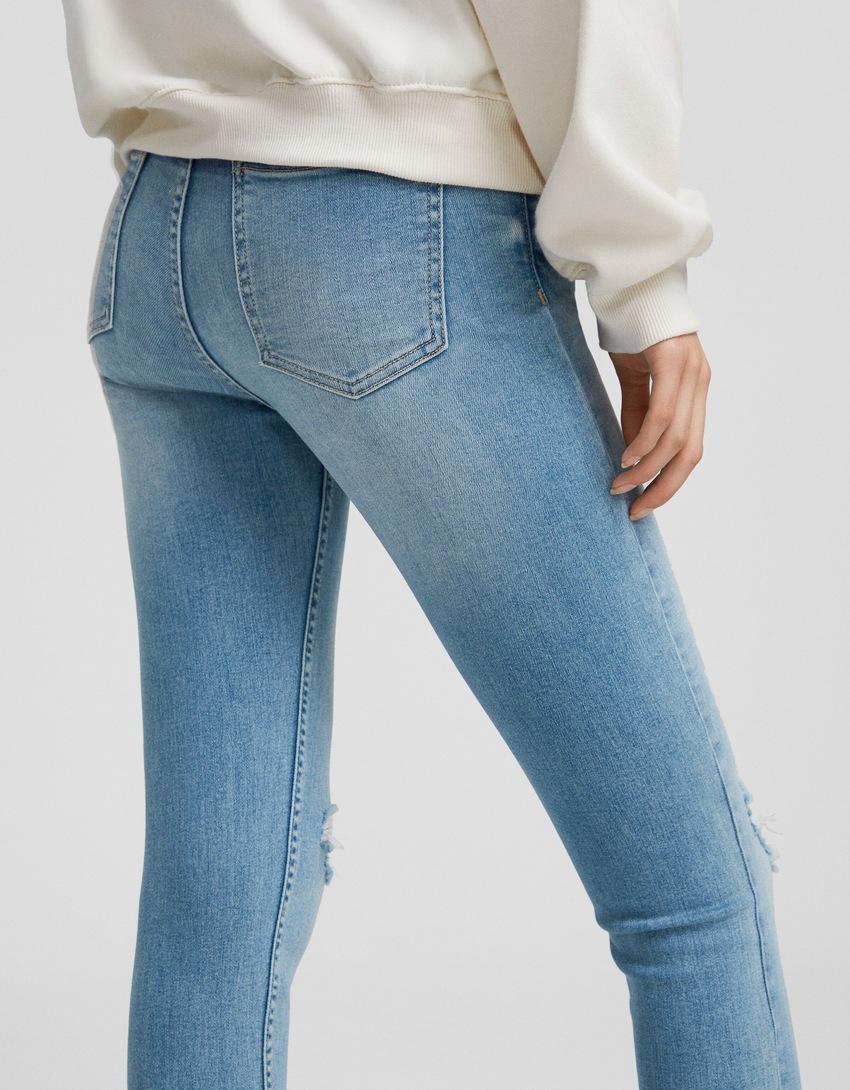 calça jeans skinny vintage de cintura baixa