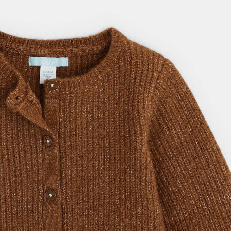 Gilet irisé marron bébé fille Marron
