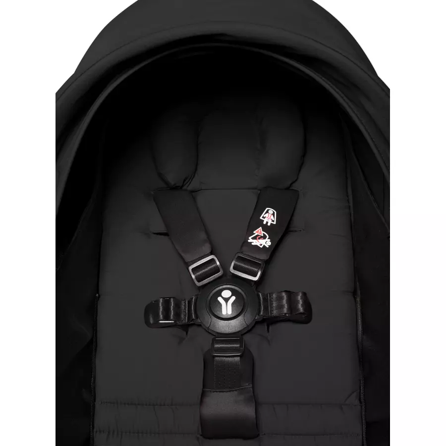 BABYZEN Kinderwagen YOYO2 0+ Black mit Neugeborenenaufsatz und Textilset Black