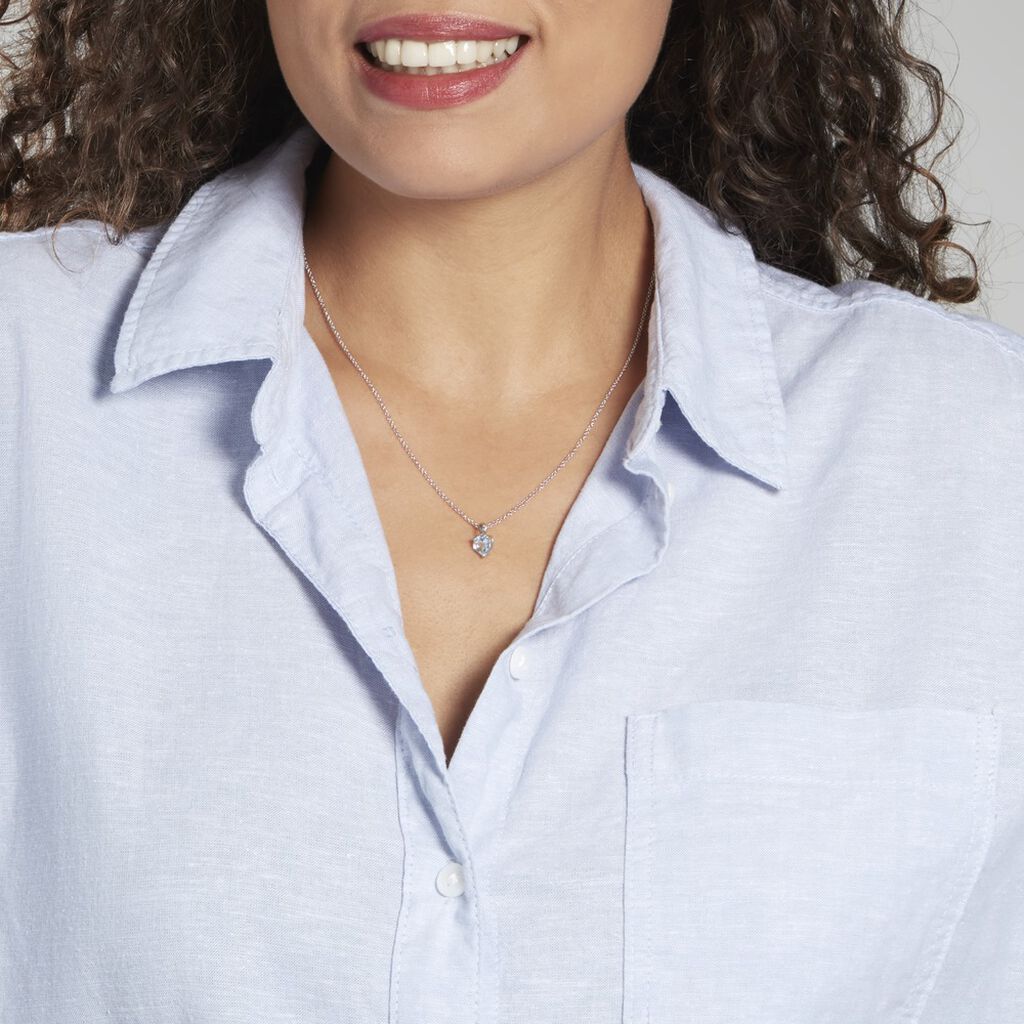 Pendentif Miyah Or Blanc Topaze