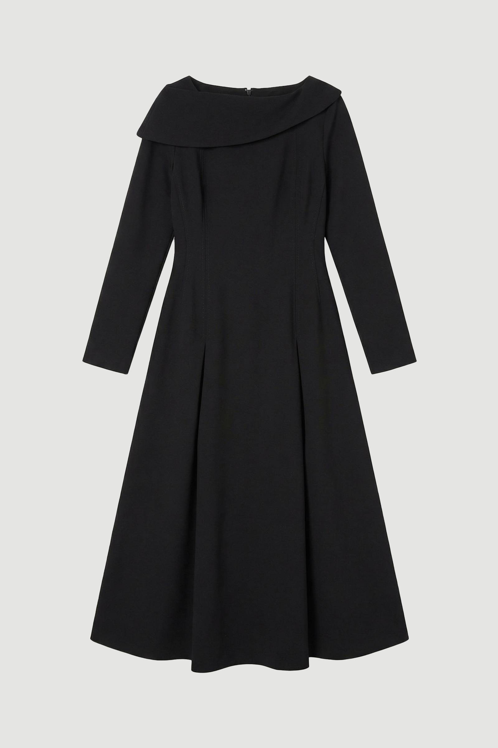KarenMillen Robe ajustée en stretch compact, à encolure asymétrique et à jupe ample
