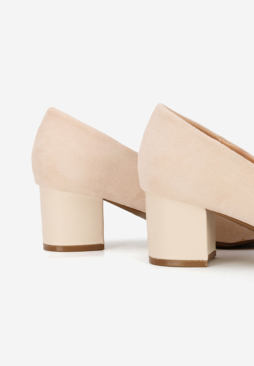 Chaussures à talon épais beige Fiorra