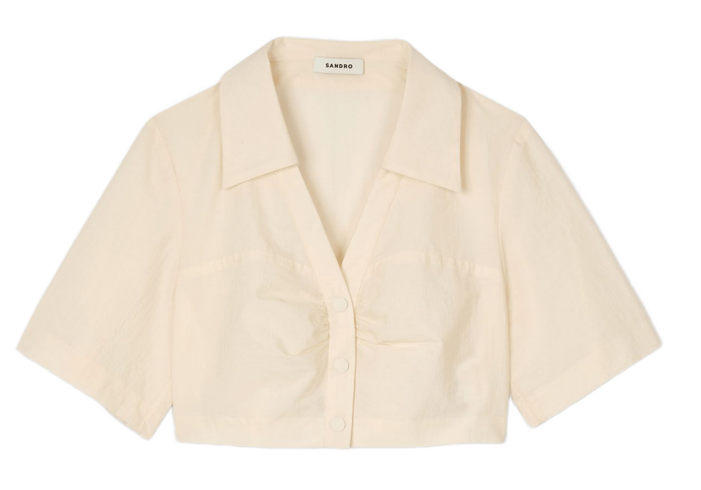 Chemise ajustée col classique en coton mélangé | Blanc