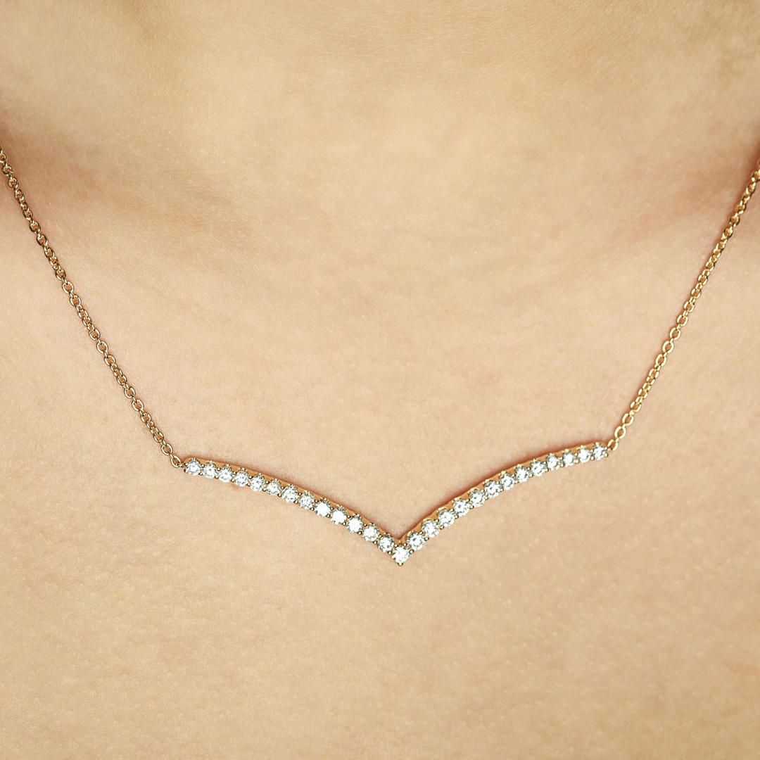 1.01 Karat Diamantencollier 750/18 K Gelbgold