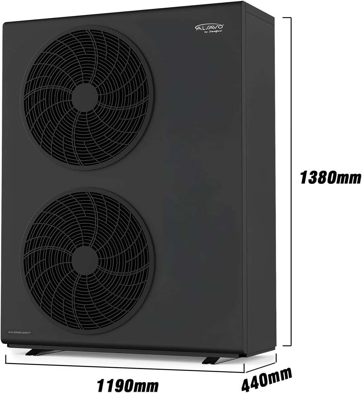 Monoblock Luft Wärmepumpe INVERBOOST HEAT R290 16 kW, Dreiphasig mit Doppellüfter, A+++ Energieeffizienz für Warmwasser und Heizung, BAFA-förderfähig