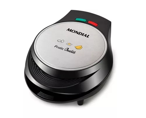 Omeleteira El&eacute;trica Preto E Inox 1000w Om-01 Mondial 110v