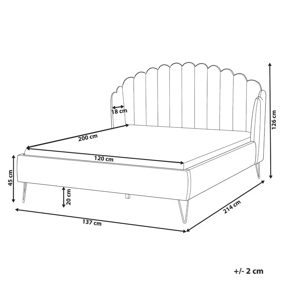AMBILLOU - Tweepersoonsbed - Groen - 120 x 200 cm - Fluweel