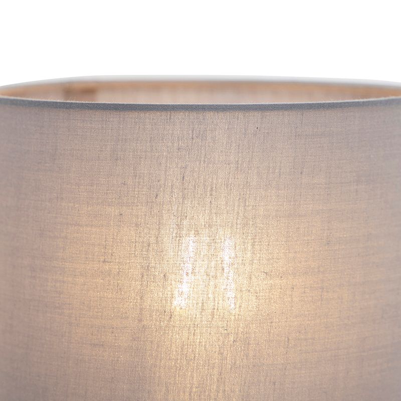 Moderne wandlamp staal met katoenen grijze kap - Stacca