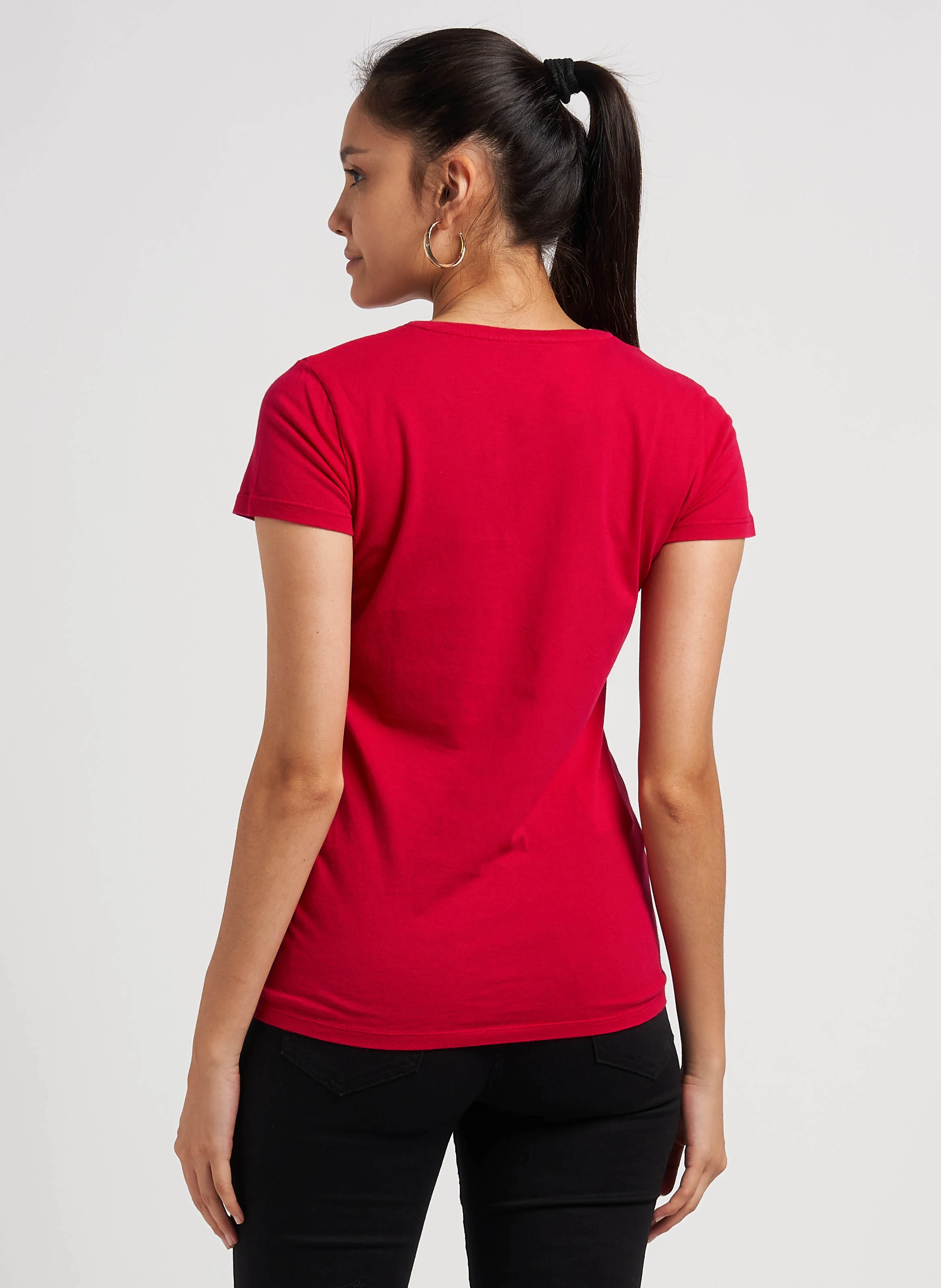 Tee-shirt col rond en coton | Rose