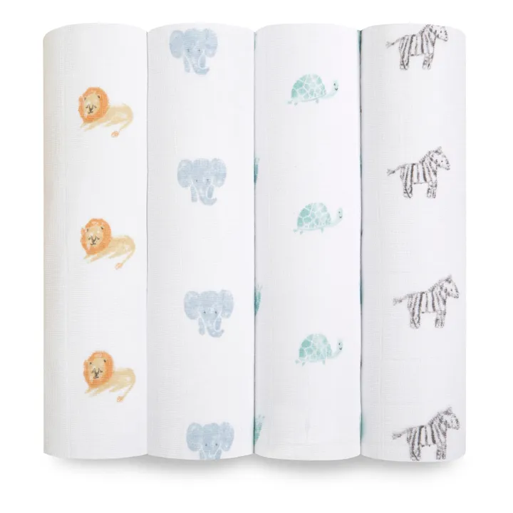 aden + anais Maxi-langes Animal Kingdom en coton bio - Pack de 4