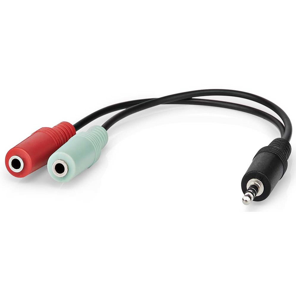Nedis CAGB22150BK02 stereo audiokabel 3,5 mm male - 2x 3,5 mm female 0.2m