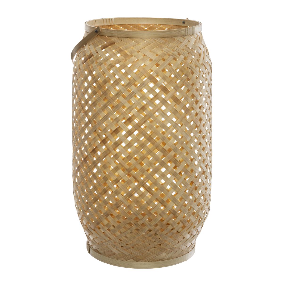 LANTERNE BAMBOU CROSS BEIGE D.29X52CM