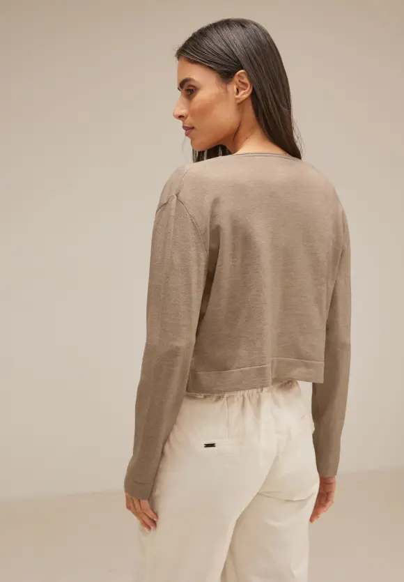 Kurzer Cardigan - bleached sand melange