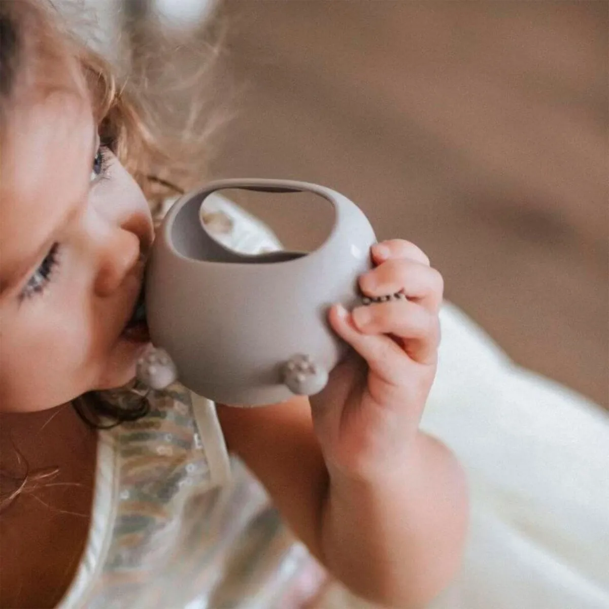 Bulle Mitaine de Dentition en Silicone - Ours Taupe