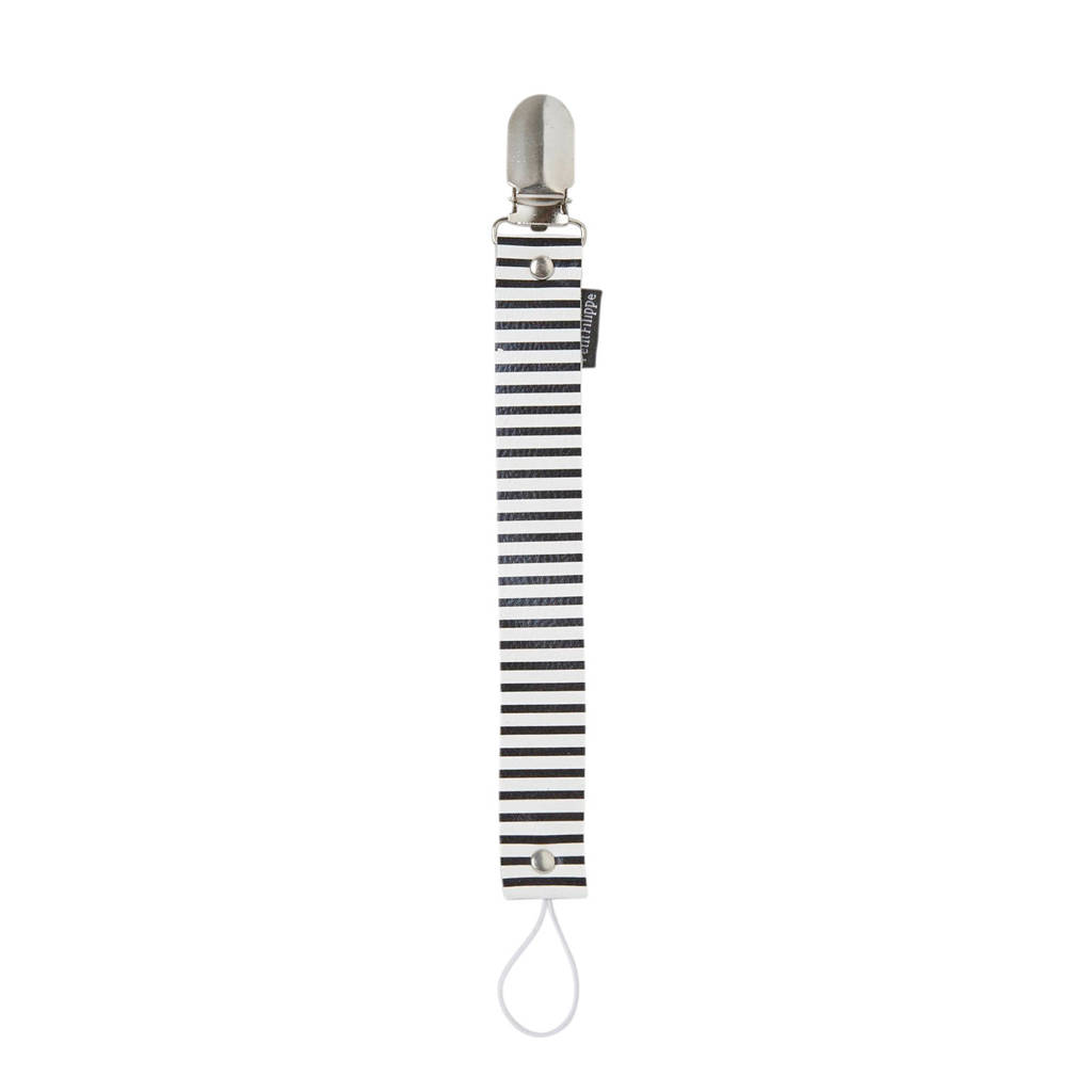 geschenkset met leren espadrilles + speenkoord breton stripes