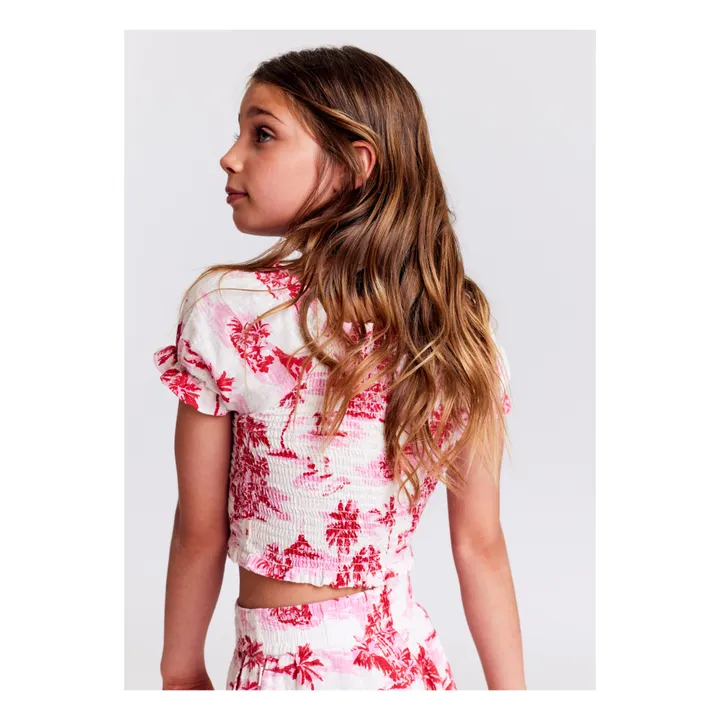 AO76 Blouse Courte Guila Hawaii | Rouge