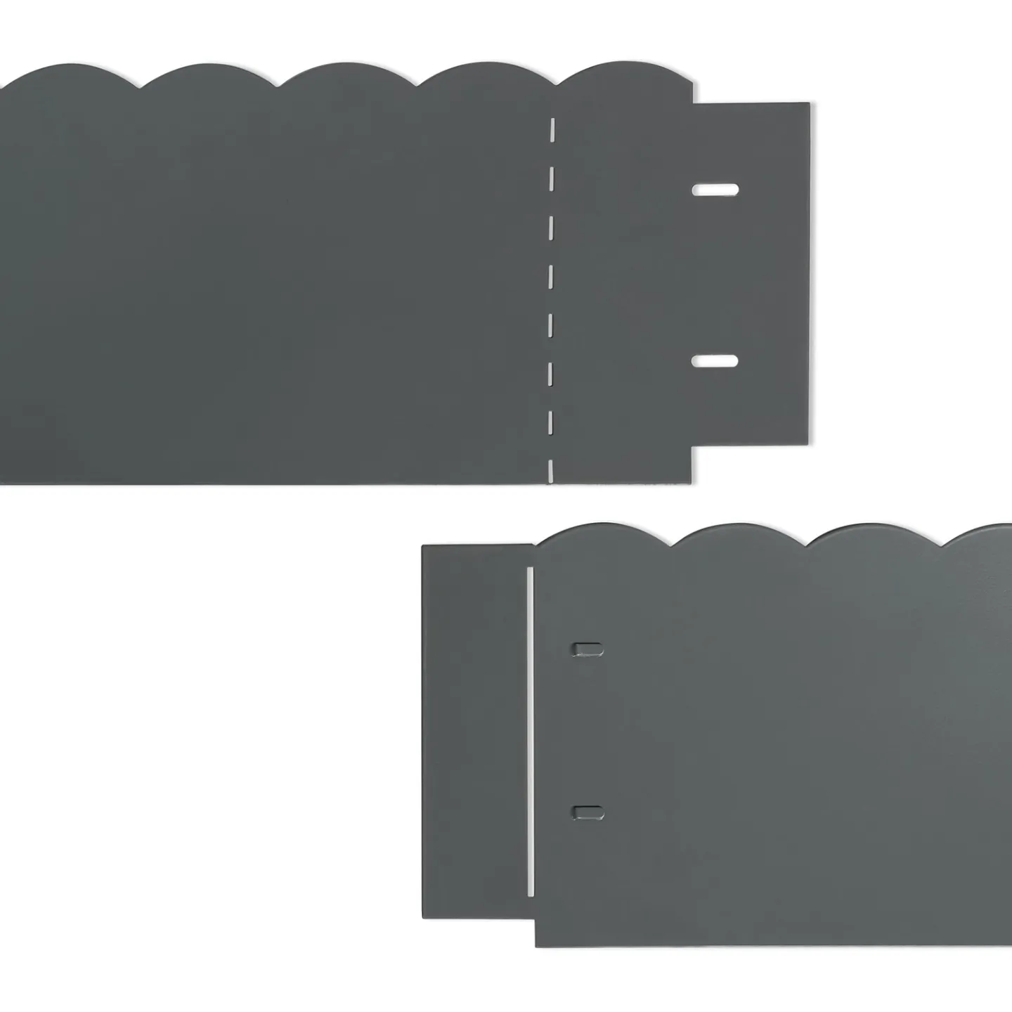Bordurette de jardin x5 acier gris anthracite vague flexible L. 5 x H. 0.16 M