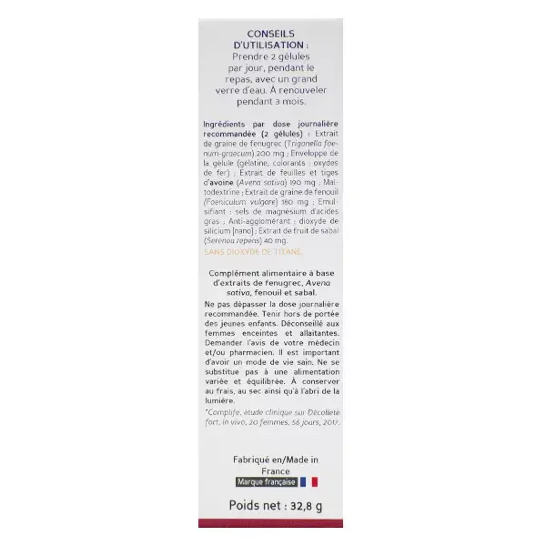 Biocyte Décolleté Fort Repulpant Feno-grego, Erva-doce, Saw Palmetto 60 cápsulas