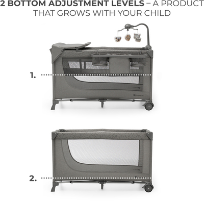 Kinderkraft JOY 2 Reiseseng med Tilbehør, Dark Grey