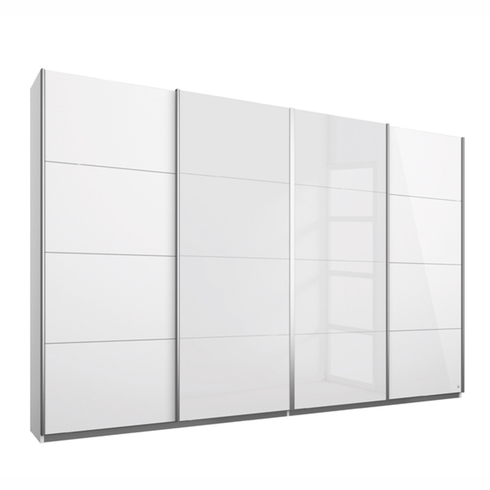 Schwebetürenschrank - weiß Hochglanz - 271 cm