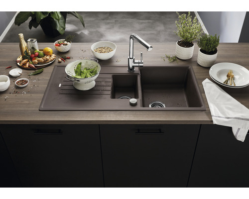 Blanco ZIA 6 S spoelbak 1000 x 500 mm vulkanisch grijs 527389
