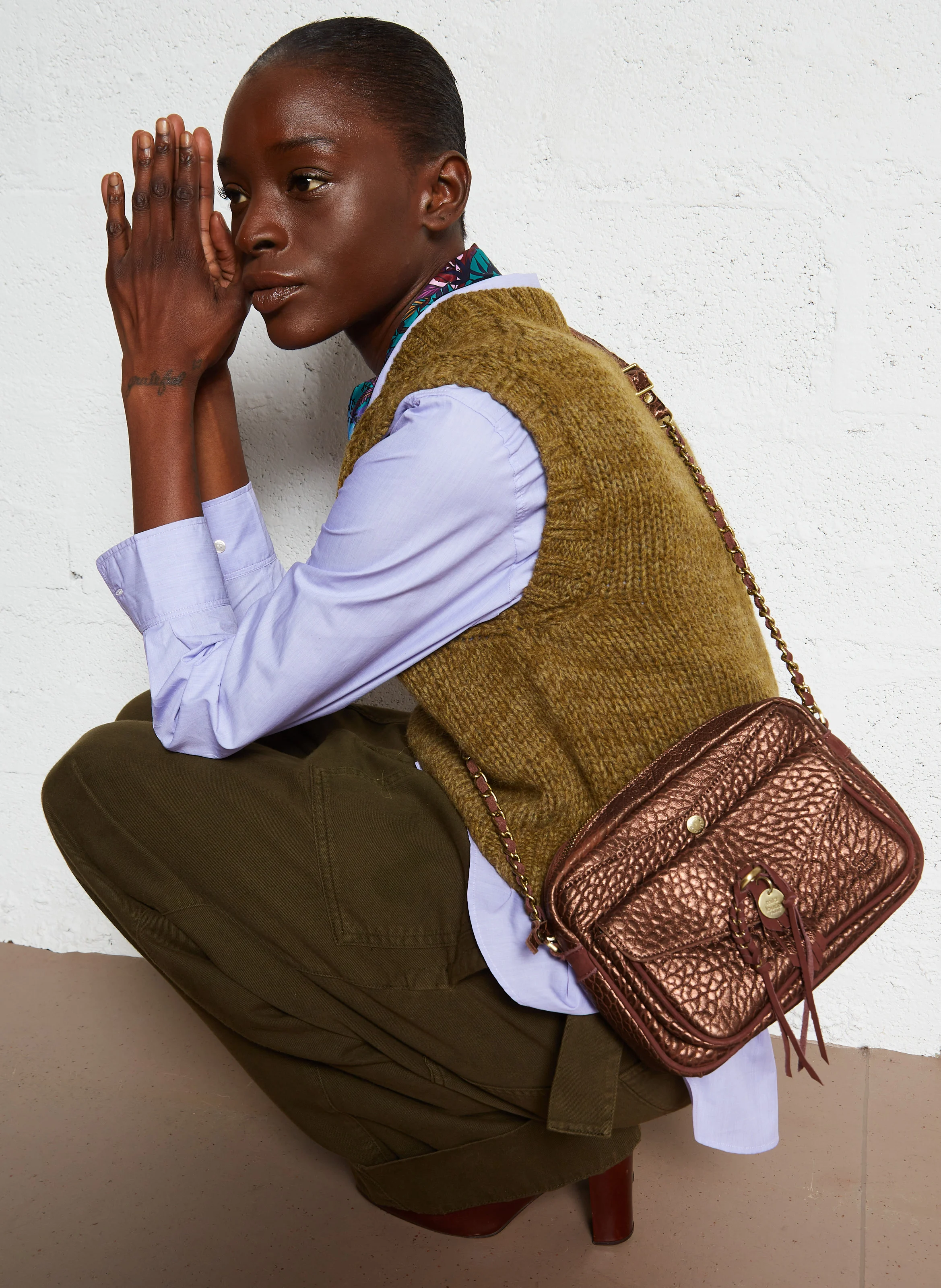 ORELIA - Sac bandoulière en cuir | Marron