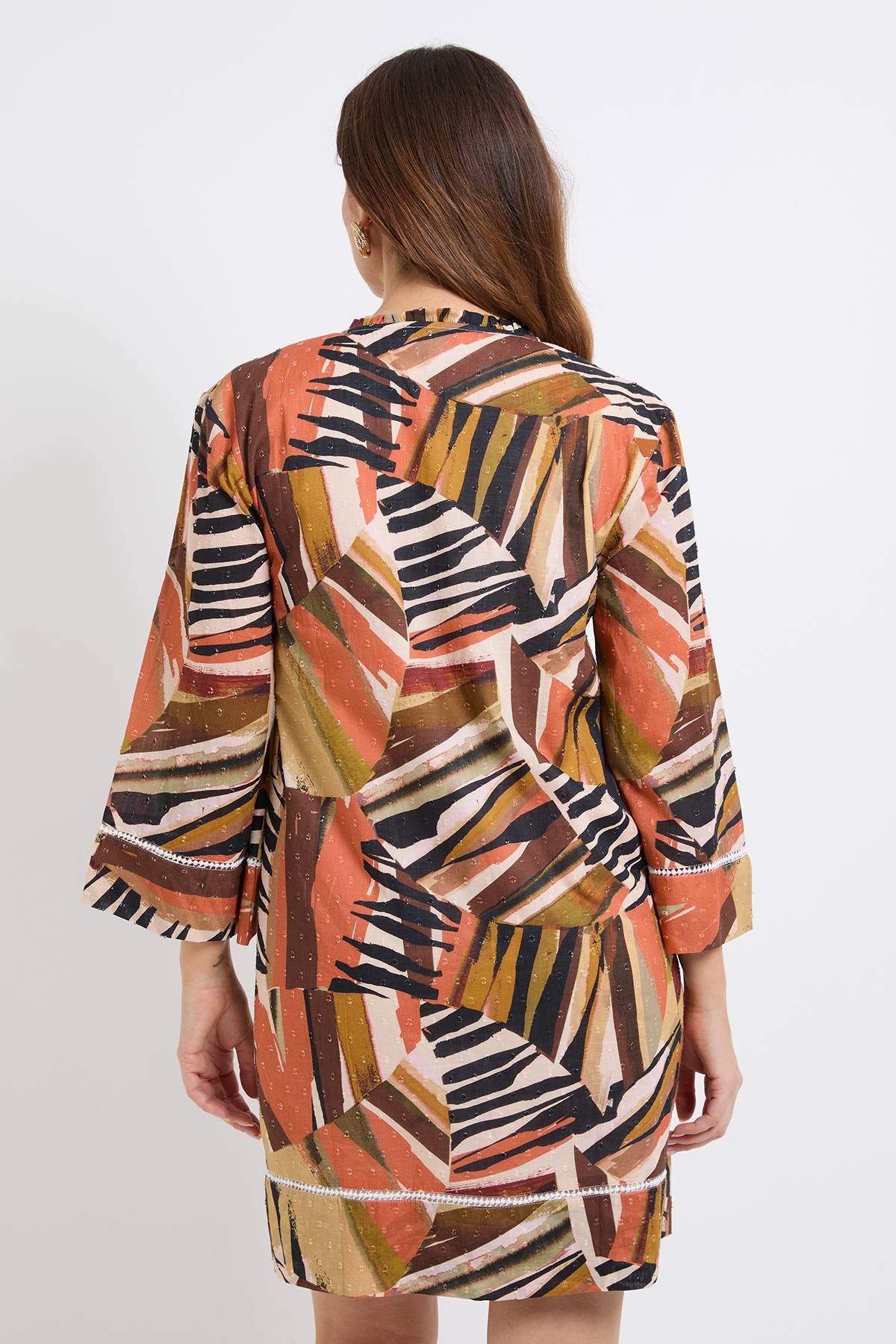 Wallis Robe Trapèze Géométrique D'été