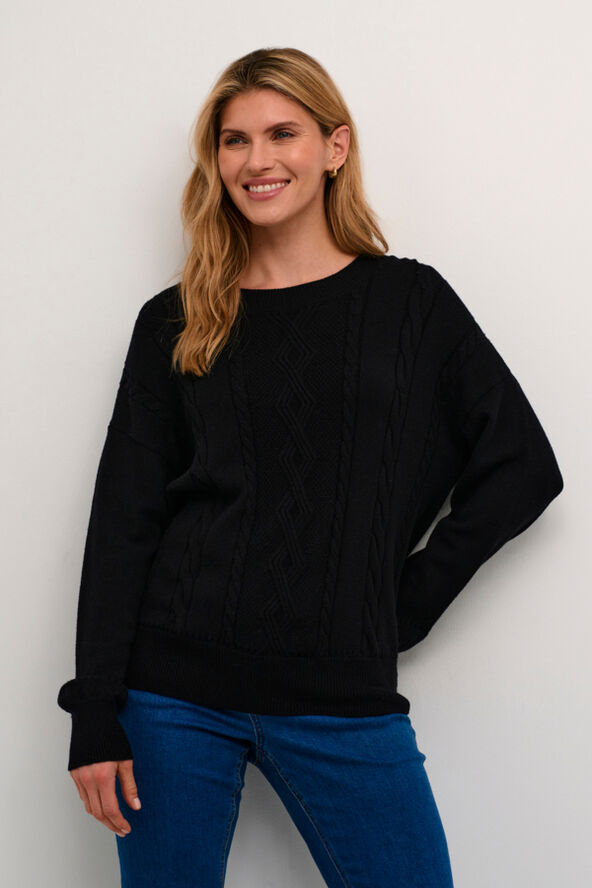 Cream CRDela Knit Pullover Pitch black
