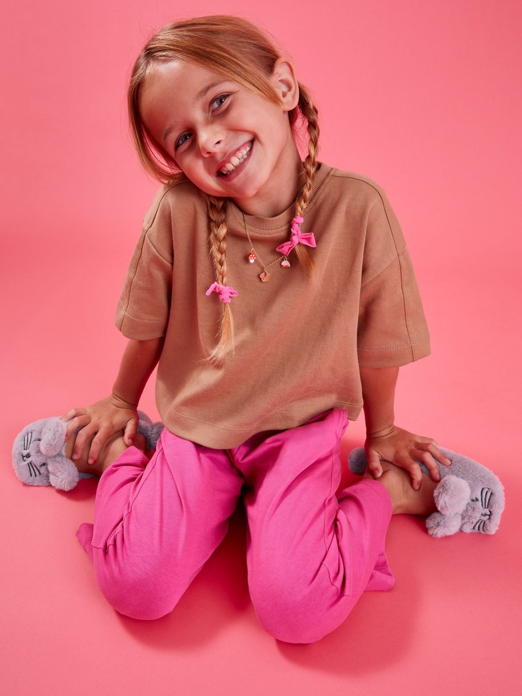 Angels By Accessorize ballerinapantoffels voor meisjes van imitatiebont met konijnenmodel