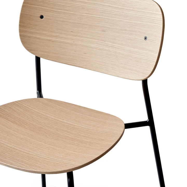 Audo - Co Dining Chair, schwarz / Leder schwarz / Eiche gebeizt